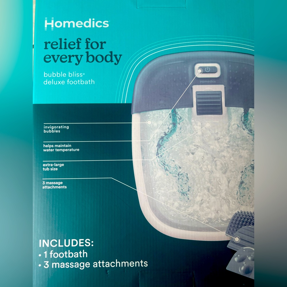 Nwt Homedics deluxe foot spa brand new inbox never opened or used